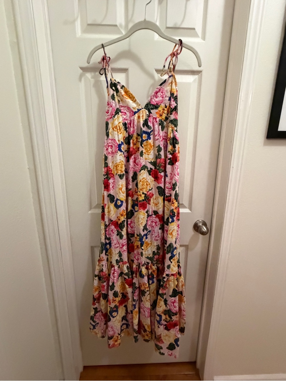 Buddy Love Pink & Yellow Floral Tie-Shoulder Maxi Dress